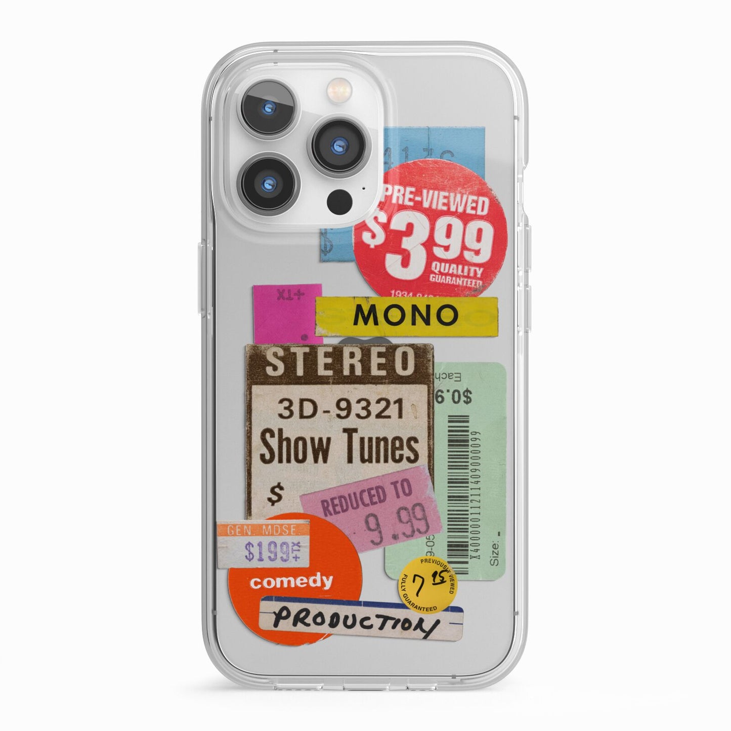 Vintage Sale Stickers iPhone 13 Pro TPU Impact Case with White Edges