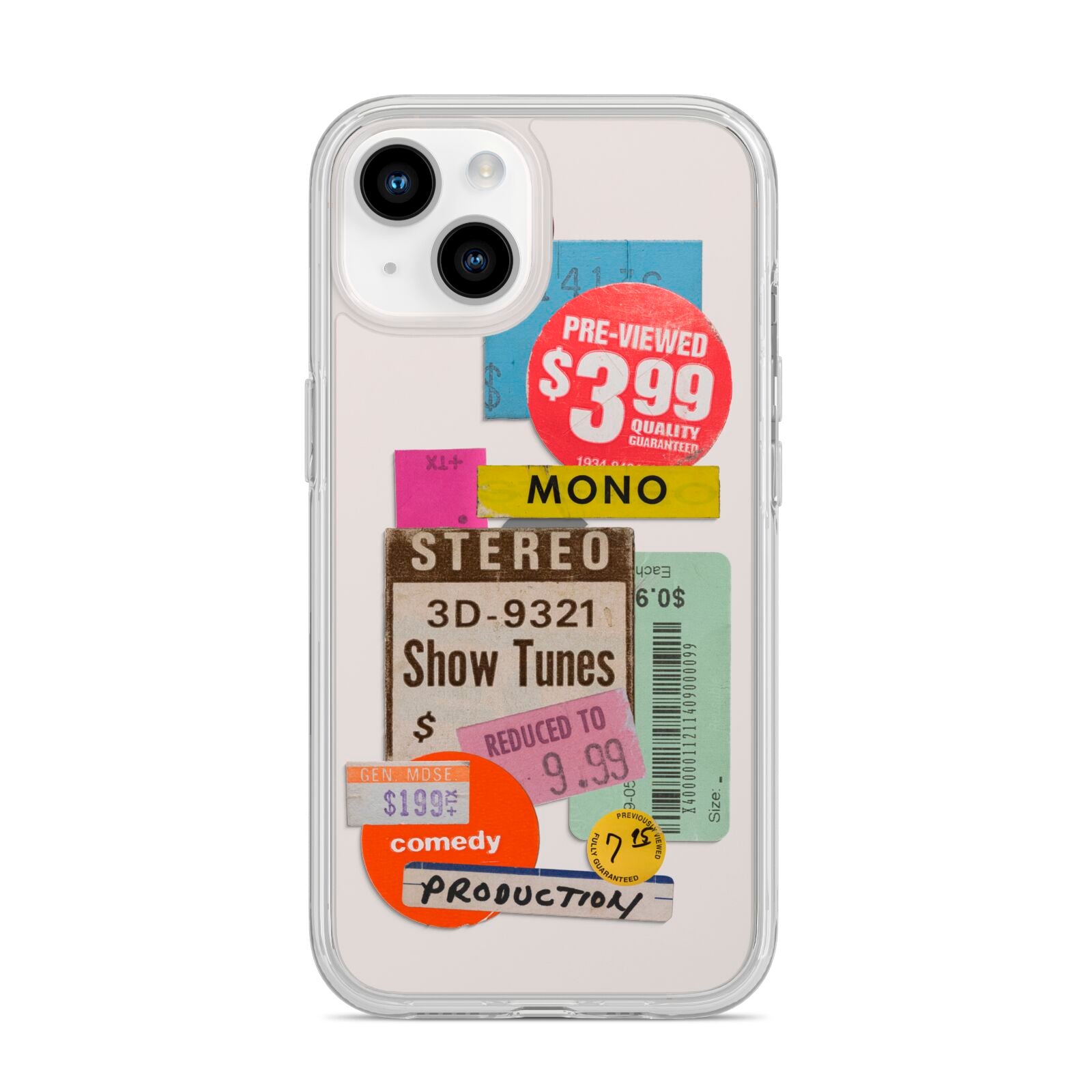 Vintage Sale Stickers iPhone 14 Clear Tough Case Starlight
