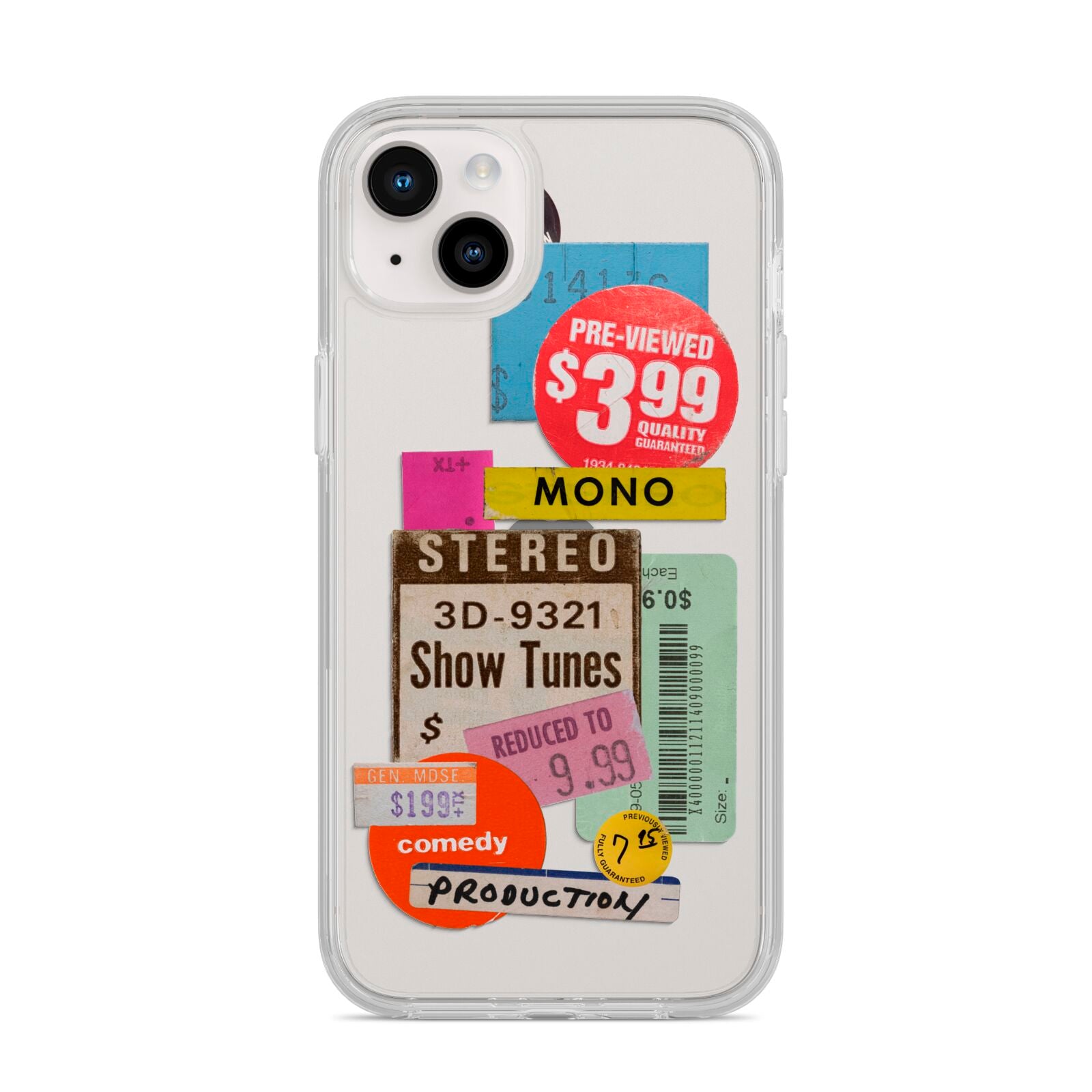 Vintage Sale Stickers iPhone 14 Plus Clear Tough Case Starlight