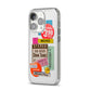 Vintage Sale Stickers iPhone 14 Pro Clear Tough Case Silver Angled Image