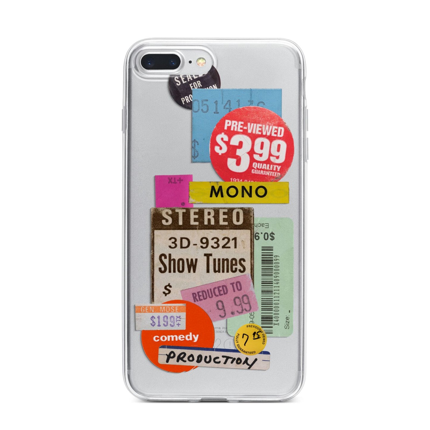 Vintage Sale Stickers iPhone 7 Plus Bumper Case on Silver iPhone