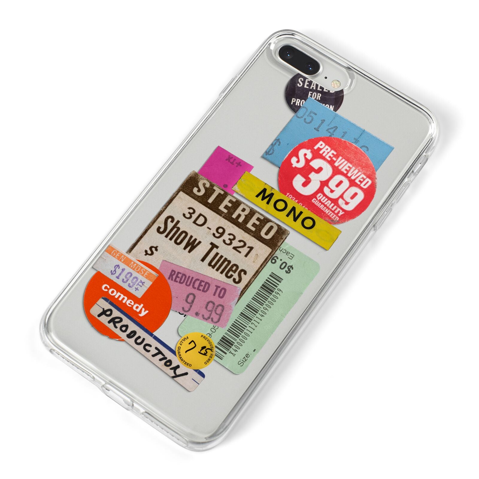 Vintage Sale Stickers iPhone 8 Plus Bumper Case on Silver iPhone Alternative Image