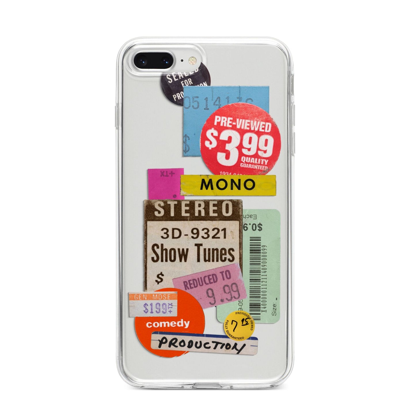Vintage Sale Stickers iPhone 8 Plus Bumper Case on Silver iPhone