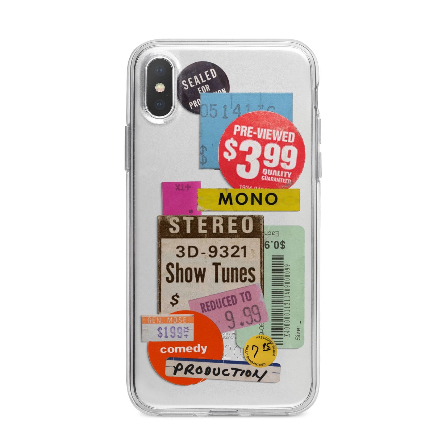 Vintage Sale Stickers iPhone X Bumper Case on Silver iPhone Alternative Image 1