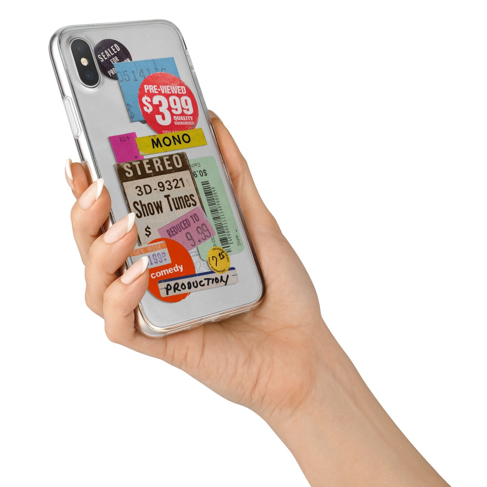 Vintage Sale Stickers iPhone X Bumper Case on Silver iPhone Alternative Image 2