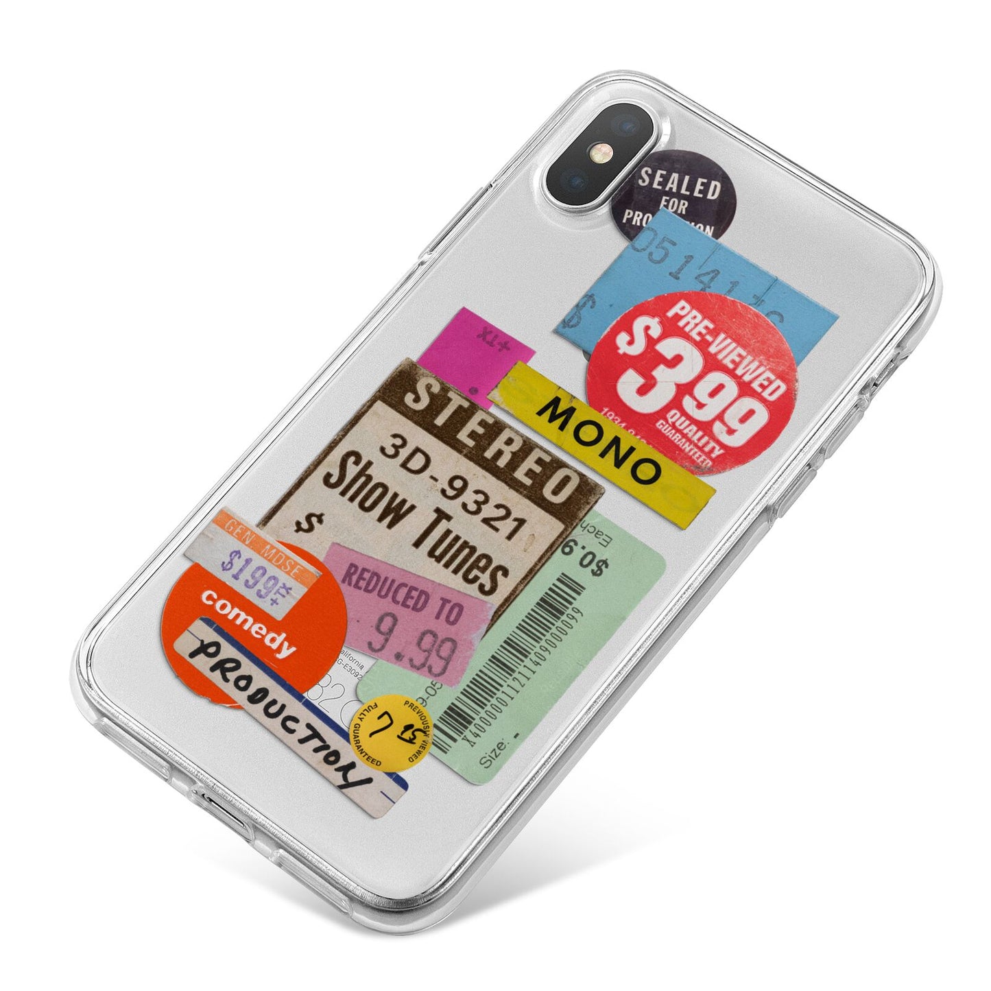 Vintage Sale Stickers iPhone X Bumper Case on Silver iPhone