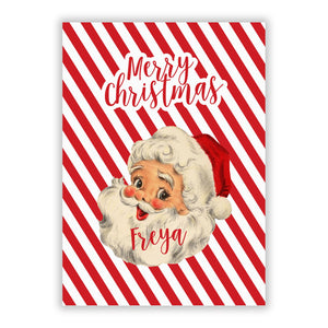 Vintage Santa Personalised Greetings Card