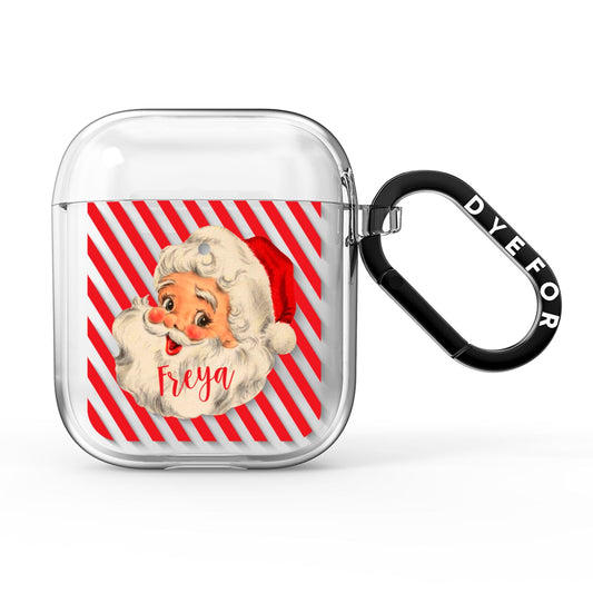 Vintage Santa Personalised AirPods Clear Case