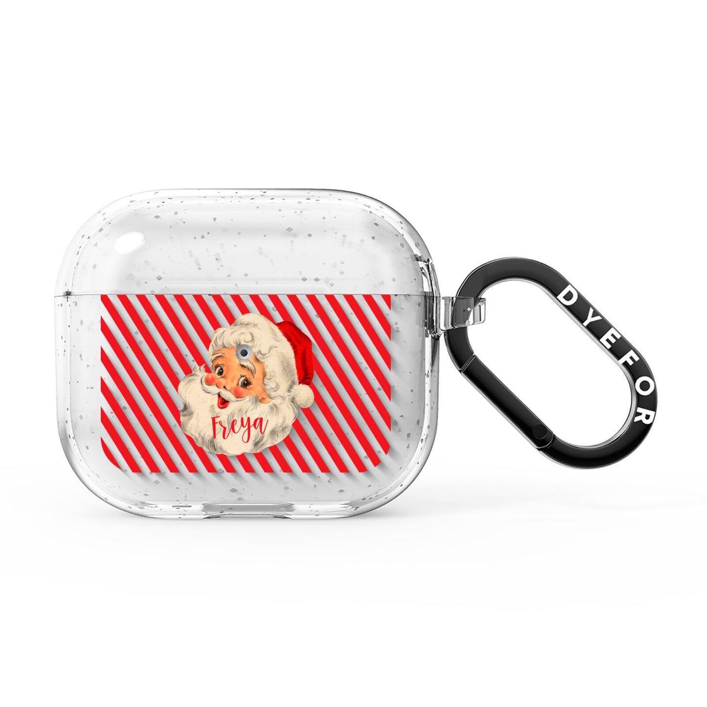 Vintage Santa Personalised AirPods Glitter Case 3rd Gen