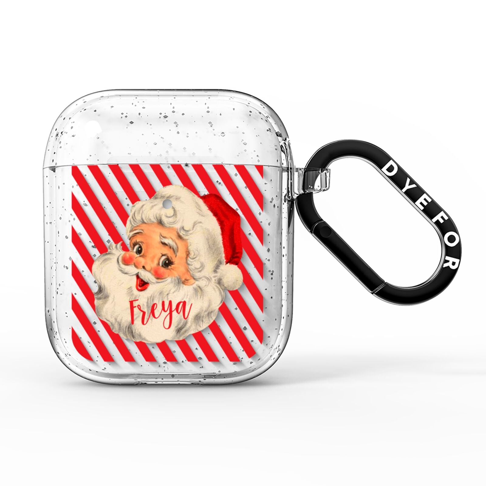 Vintage Santa Personalised AirPods Glitter Case