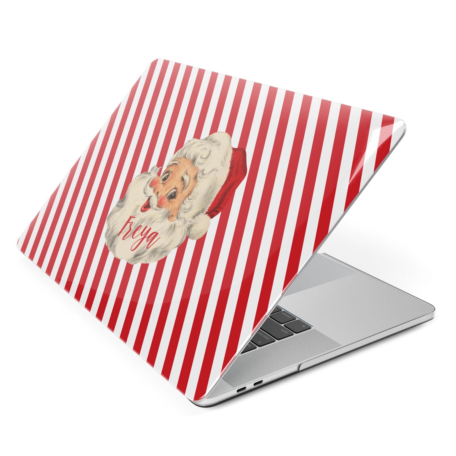 Vintage Santa Personalised Apple MacBook Case Side View