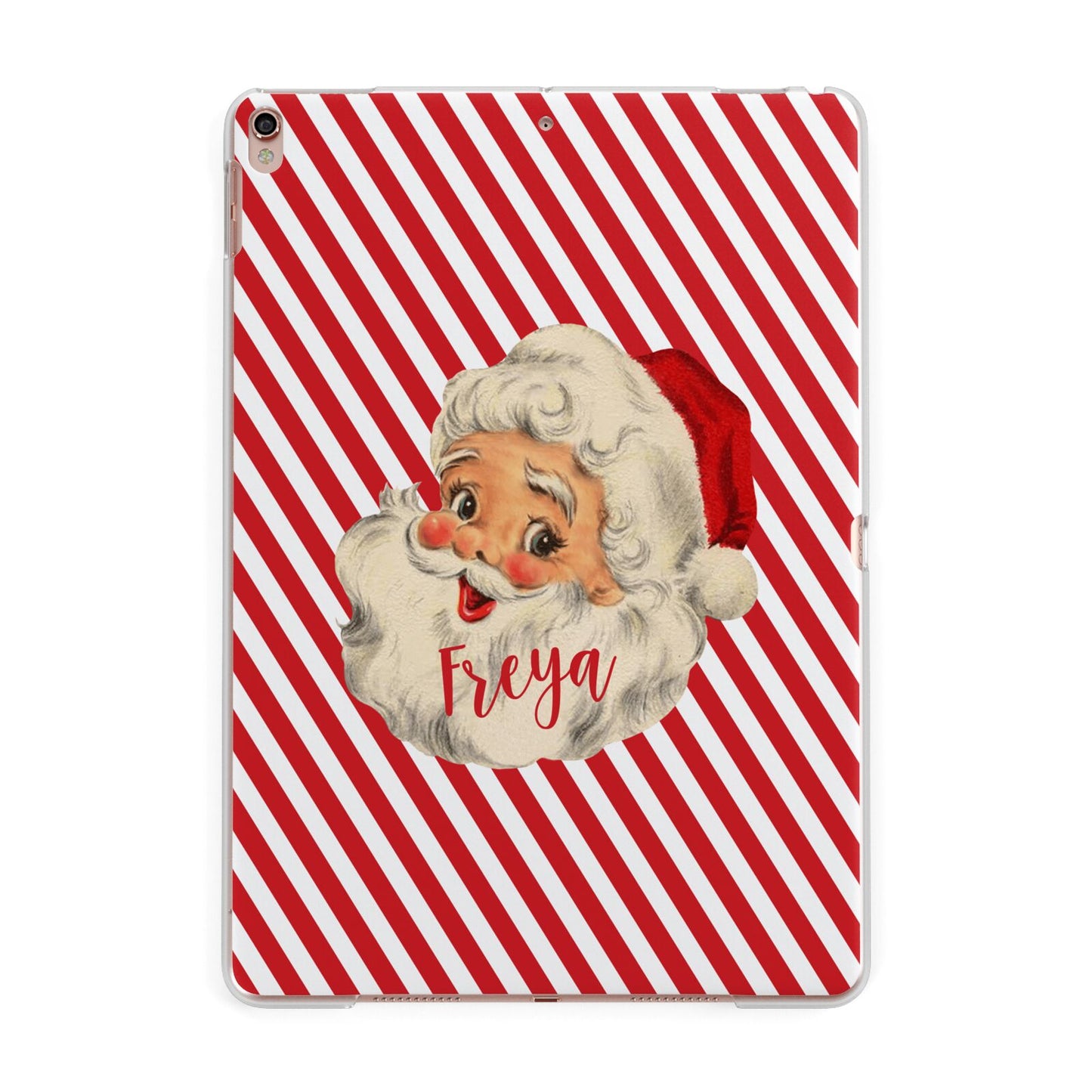 Vintage Santa Personalised Apple iPad Rose Gold Case