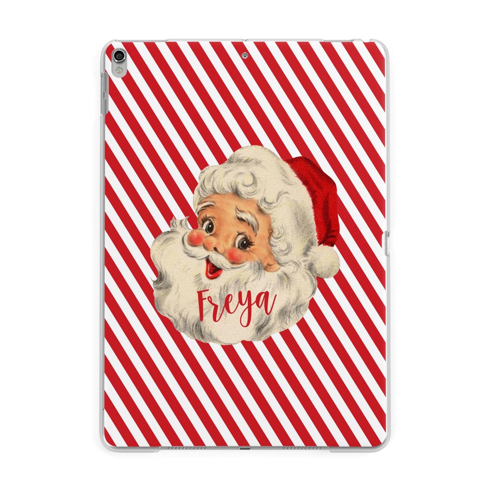 Vintage Santa Personalised Apple iPad Silver Case