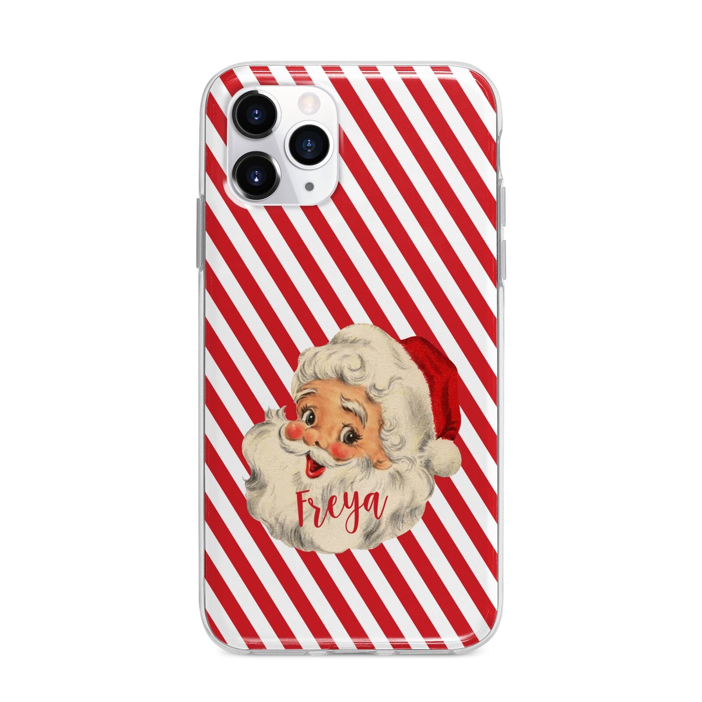 Vintage Santa Personalised Apple iPhone 11 Pro Max in Silver with Bumper Case