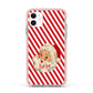 Vintage Santa Personalised Apple iPhone 11 in White with Pink Impact Case