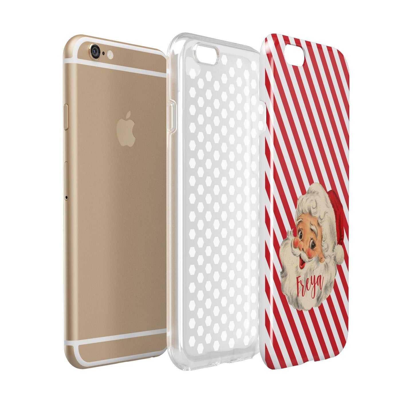 Vintage Santa Personalised Apple iPhone 6 3D Tough Case Expanded view