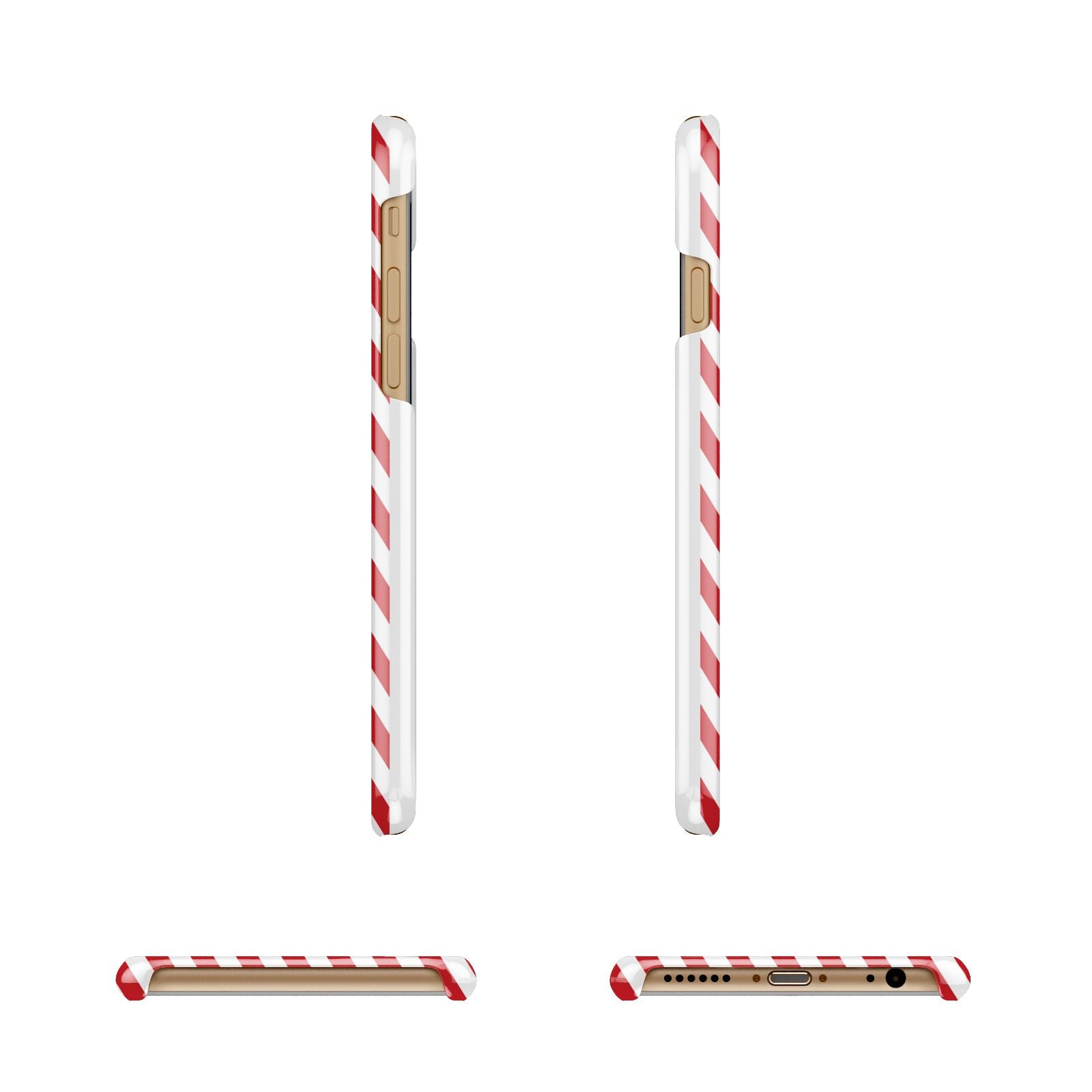 Vintage Santa Personalised Apple iPhone 6 3D Wrap Snap Case Angled Images