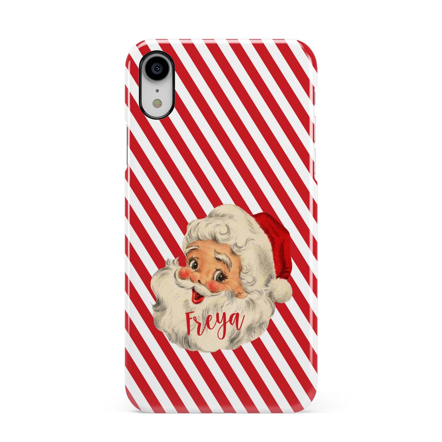 Vintage Santa Personalised Apple iPhone XR White 3D Snap Case