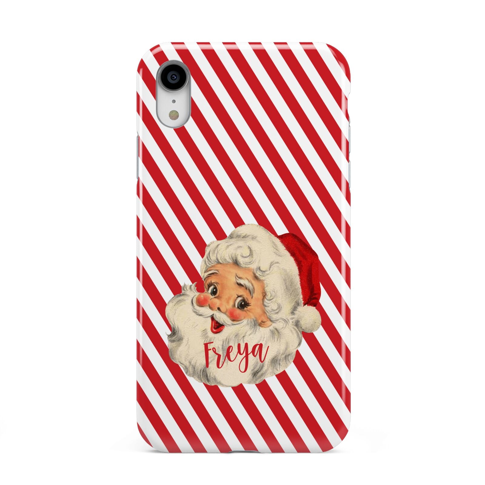 Vintage Santa Personalised Apple iPhone XR White 3D Tough Case