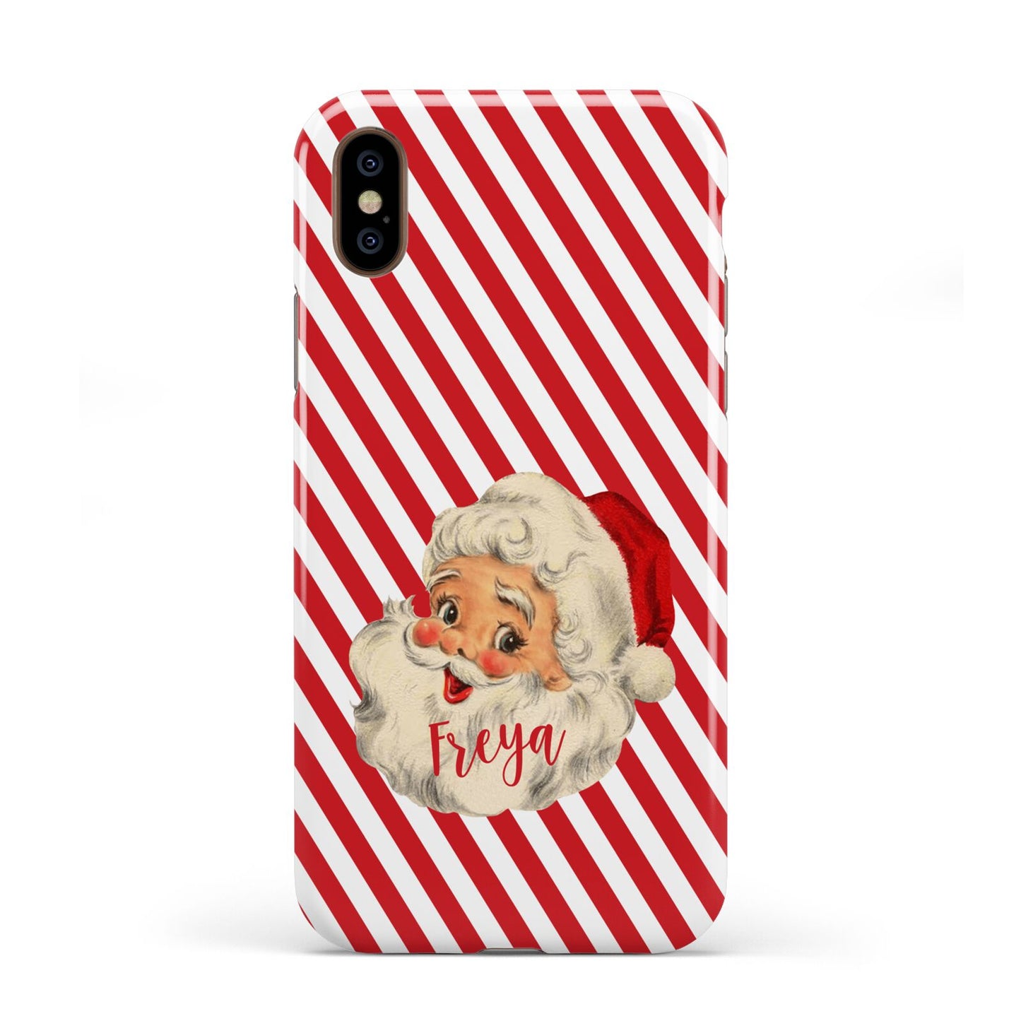 Vintage Santa Personalised Apple iPhone XS 3D Tough