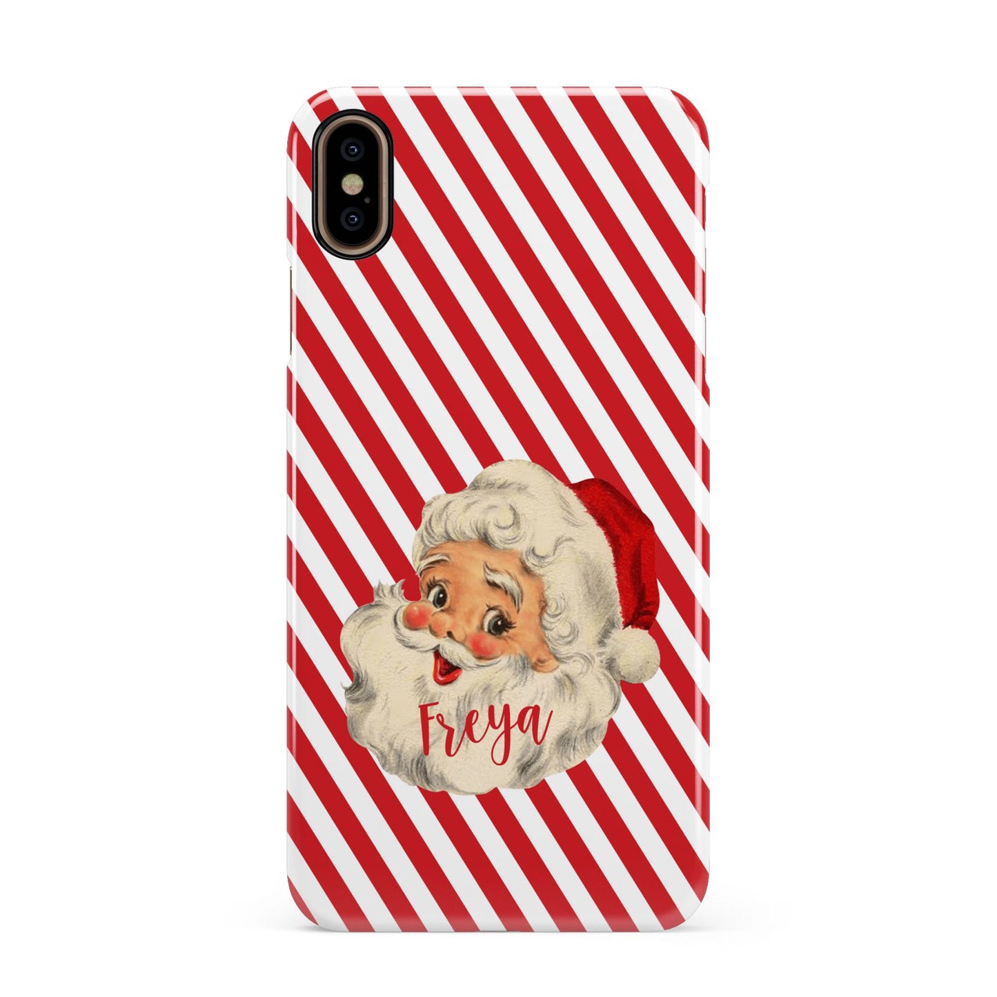 Vintage Santa Personalised Apple iPhone Xs Max 3D Snap Case