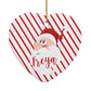 Vintage Santa Personalised Heart Decoration Back Image