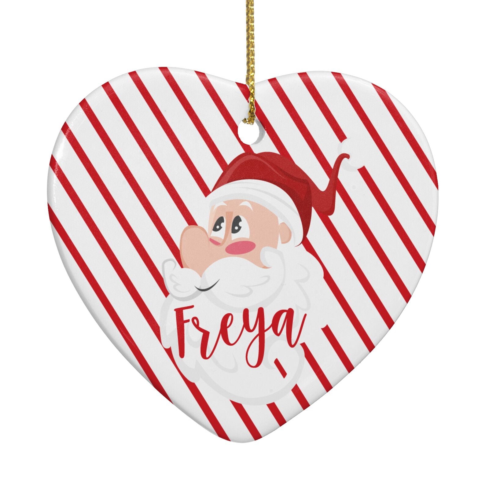 Vintage Santa Personalised Heart Decoration Back Image