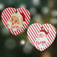 Vintage Santa Personalised Heart Decoration on Christmas Background