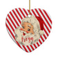 Vintage Santa Personalised Heart Decoration