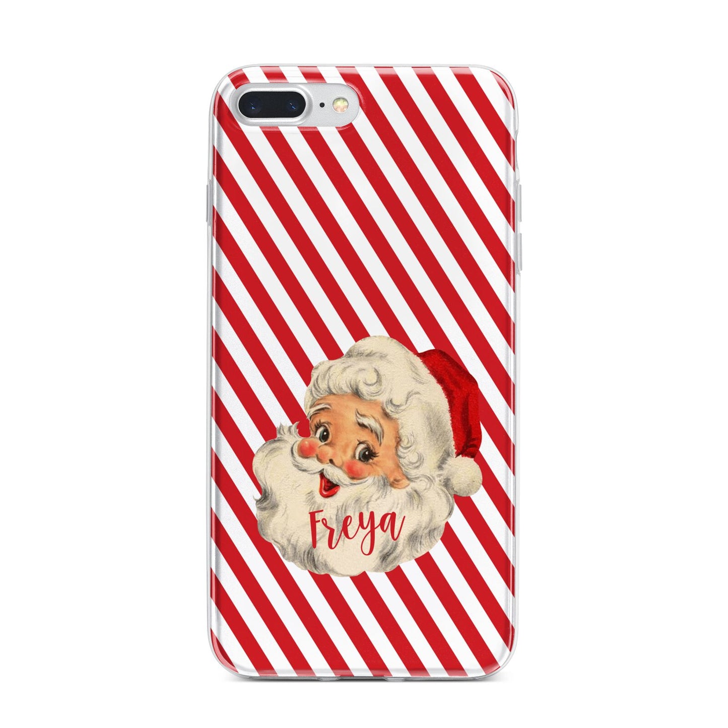 Vintage Santa Personalised iPhone 7 Plus Bumper Case on Silver iPhone