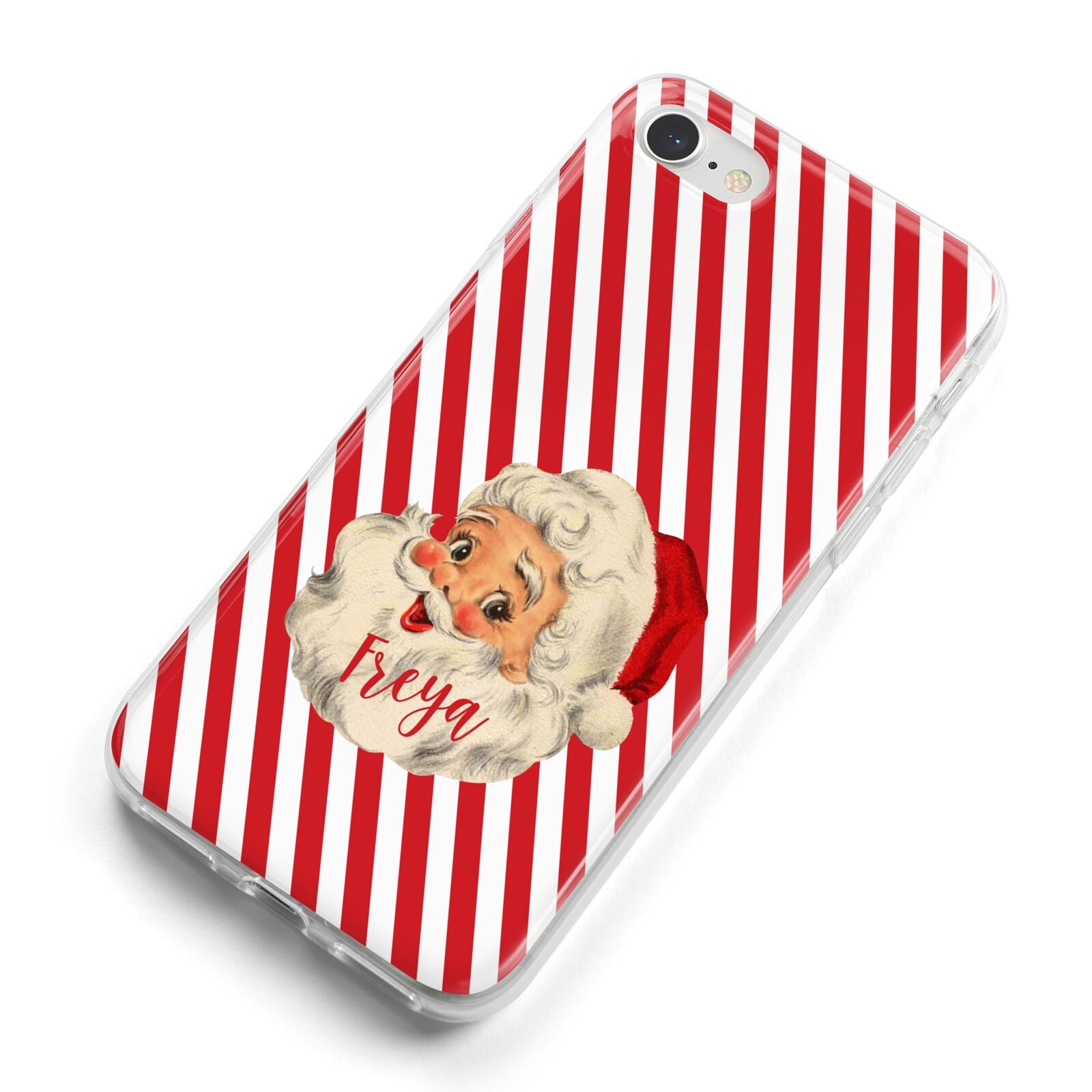 Vintage Santa Personalised iPhone 8 Bumper Case on Silver iPhone Alternative Image