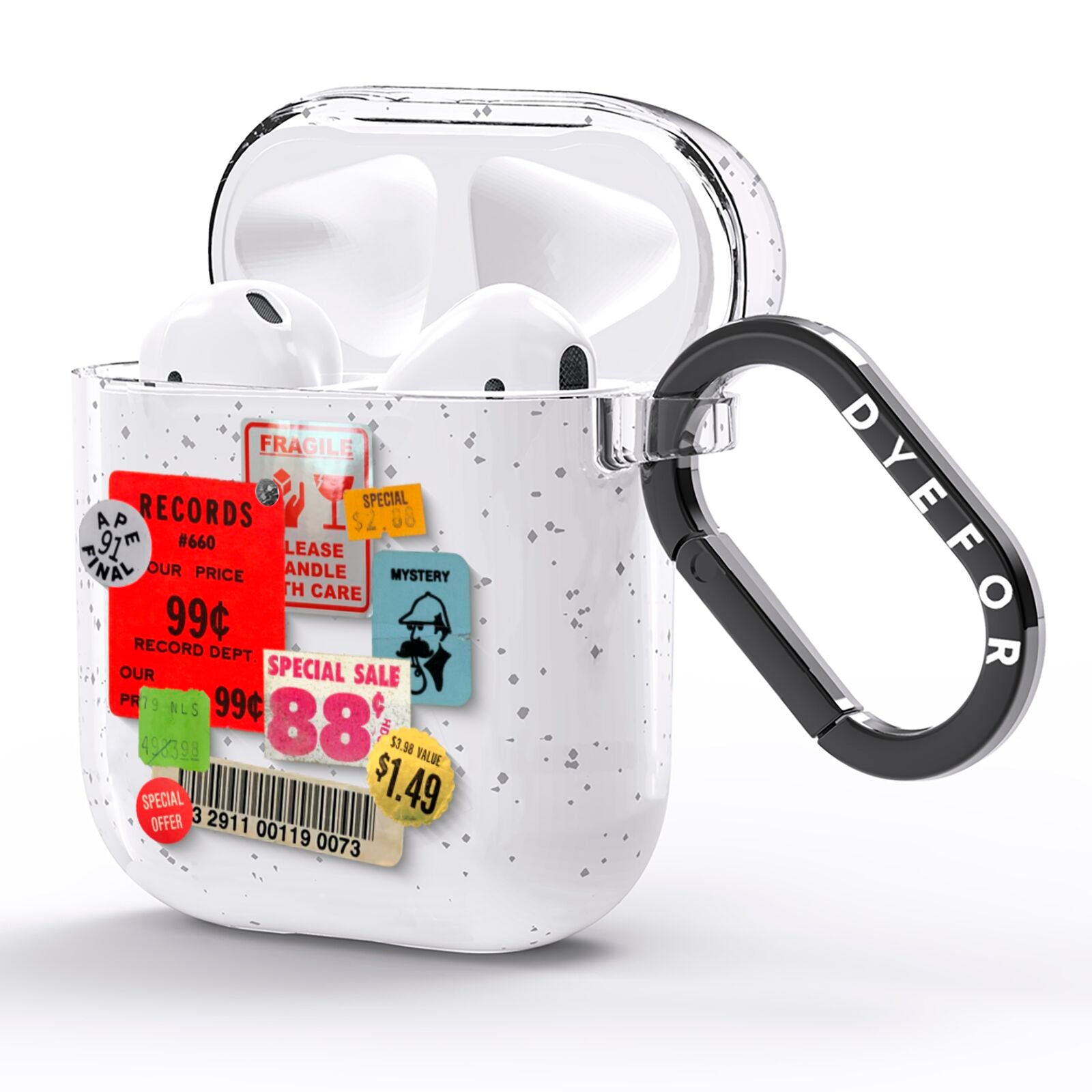 Vintage Stickers AirPods Glitter Case Side Image