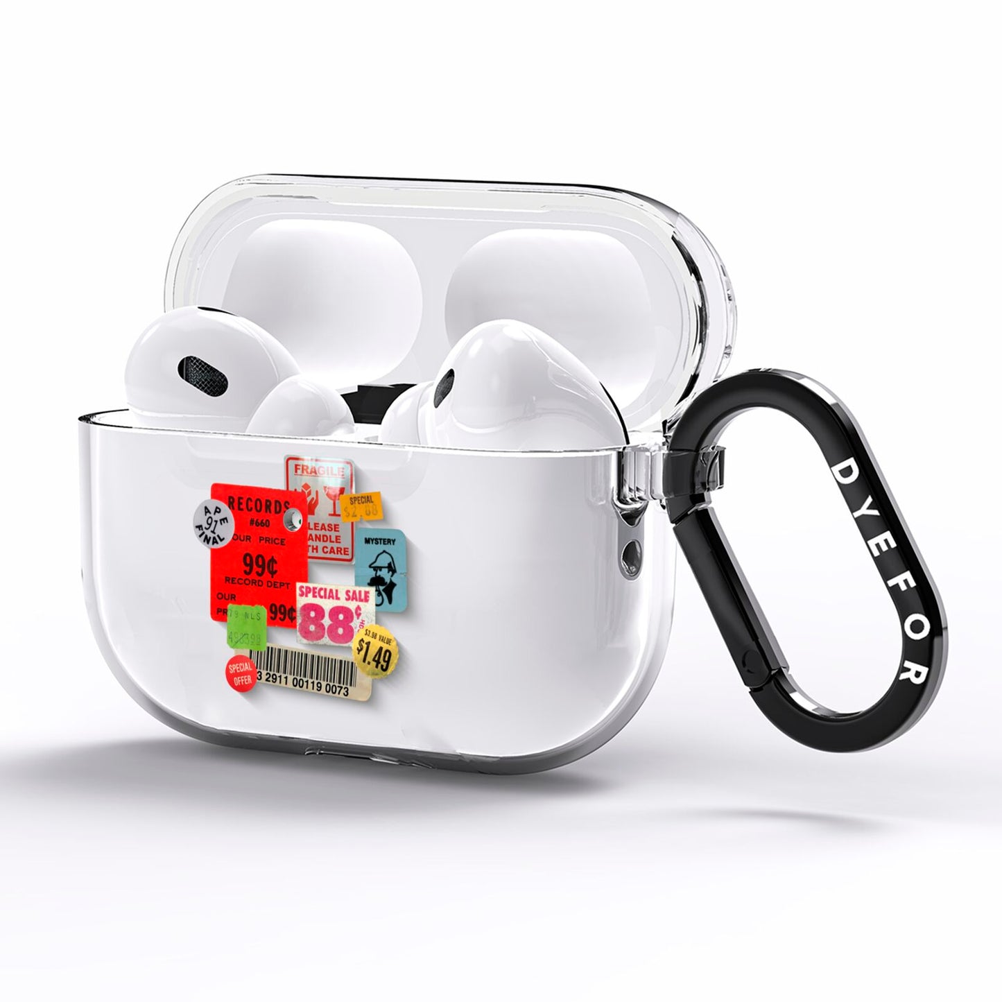 Vintage Stickers AirPods Pro Clear Case Side Image