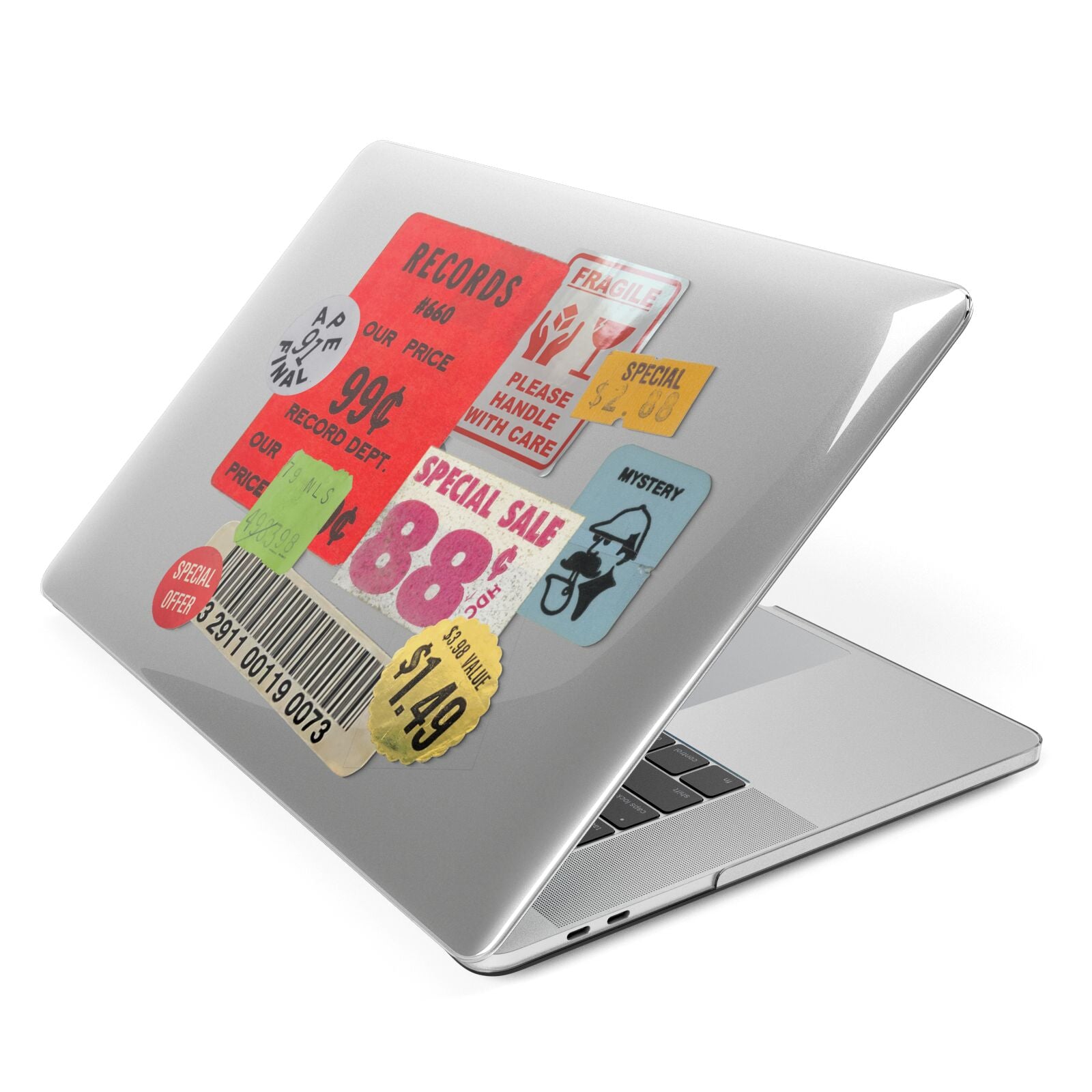 Vintage Stickers Apple MacBook Case Side View