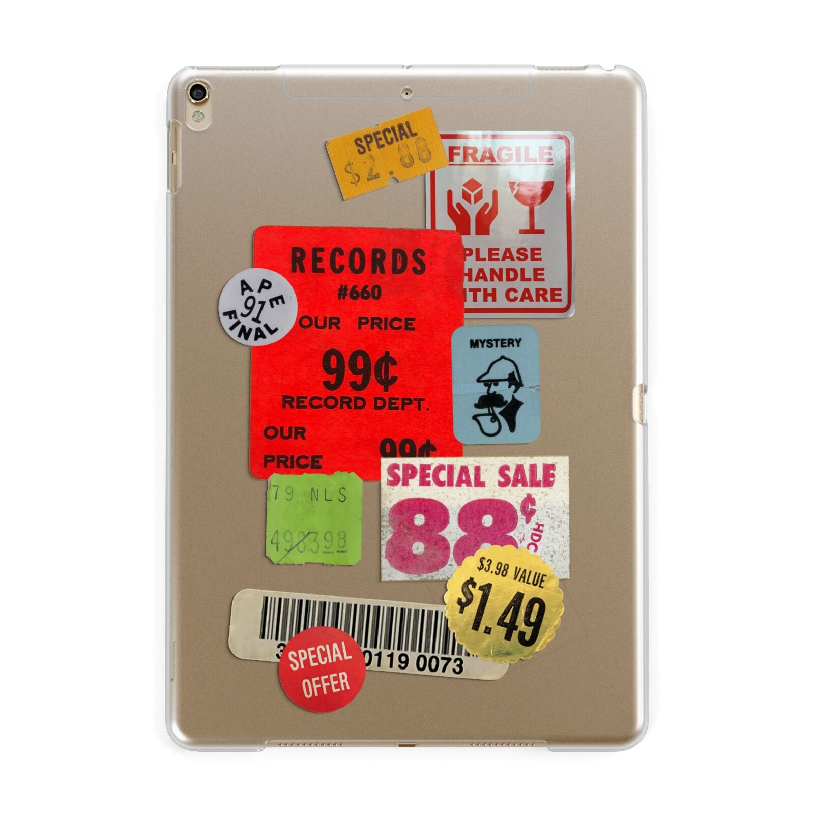 Vintage Stickers Apple iPad Gold Case