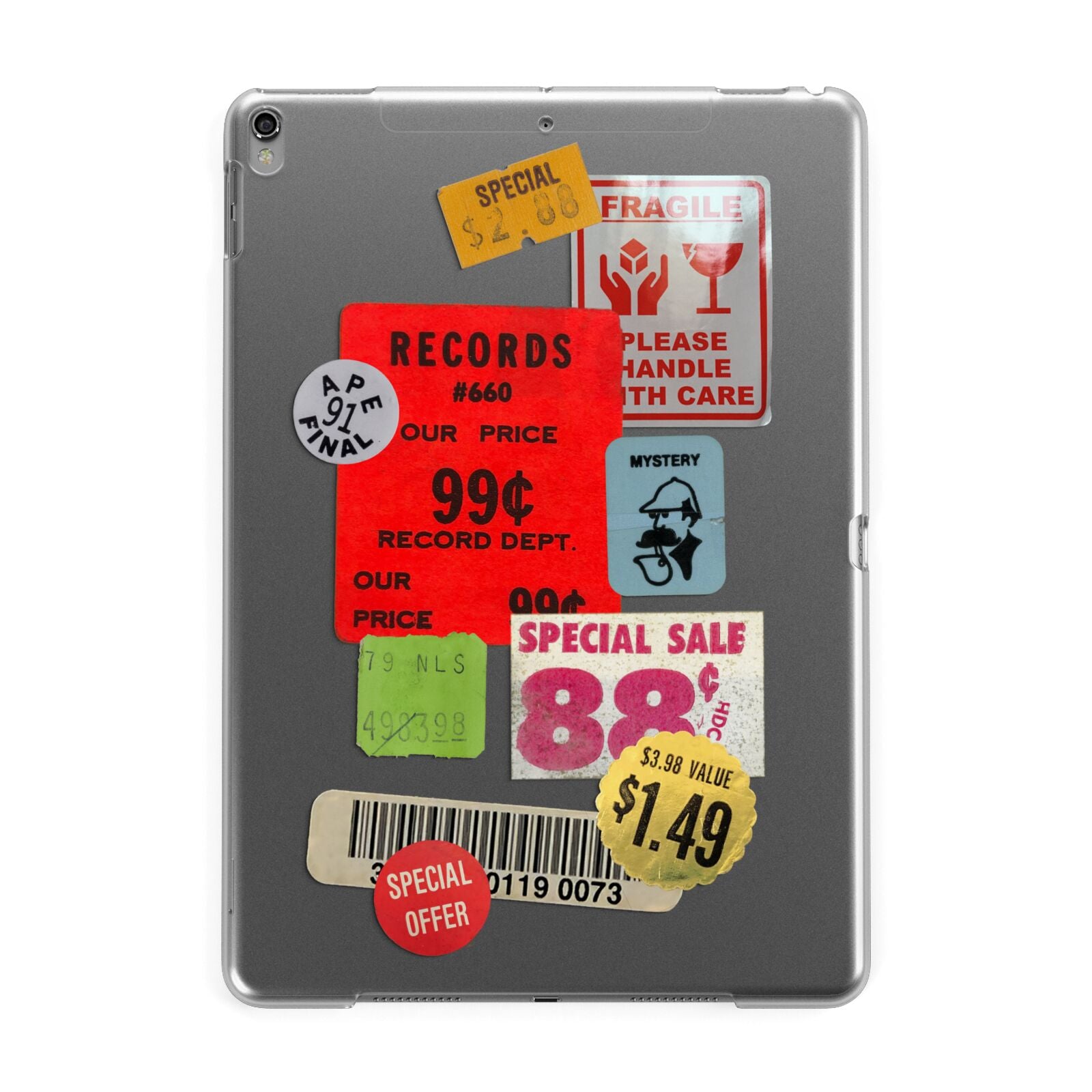 Vintage Stickers Apple iPad Grey Case