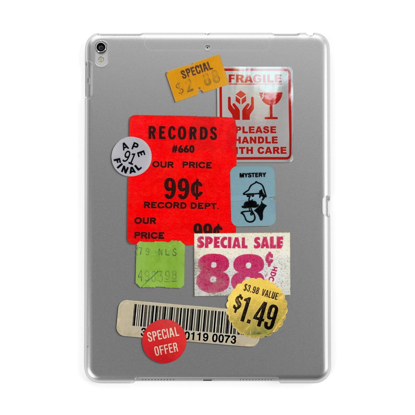 Vintage Stickers Apple iPad Silver Case