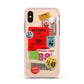 Vintage Stickers Apple iPhone Xs Impact Case Pink Edge on Gold Phone