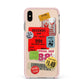 Vintage Stickers Apple iPhone Xs Max Impact Case Pink Edge on Gold Phone