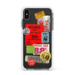 Vintage Stickers Apple iPhone Xs Max Impact Case White Edge on Black Phone