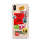 Vintage Stickers Apple iPhone Xs Max Impact Case White Edge on Gold Phone