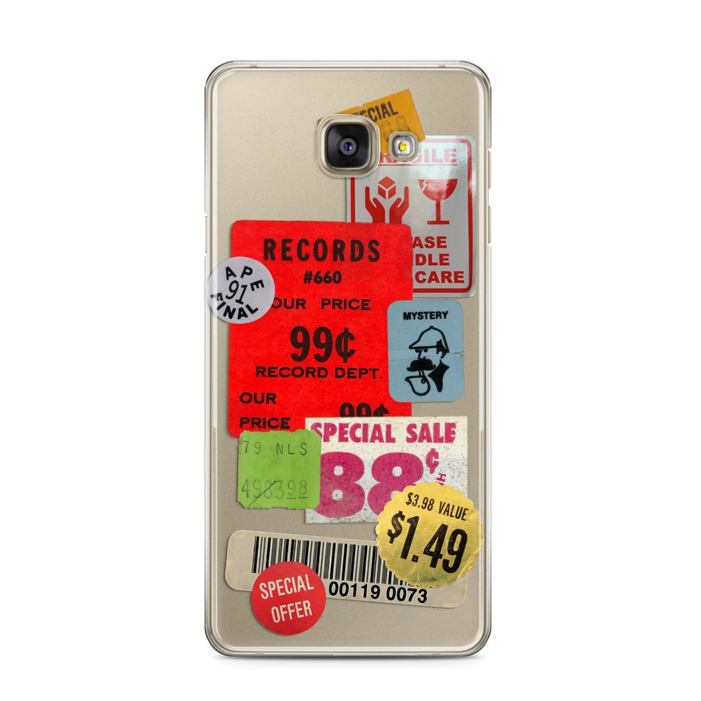 Vintage Stickers Samsung Galaxy A3 2016 Case on gold phone