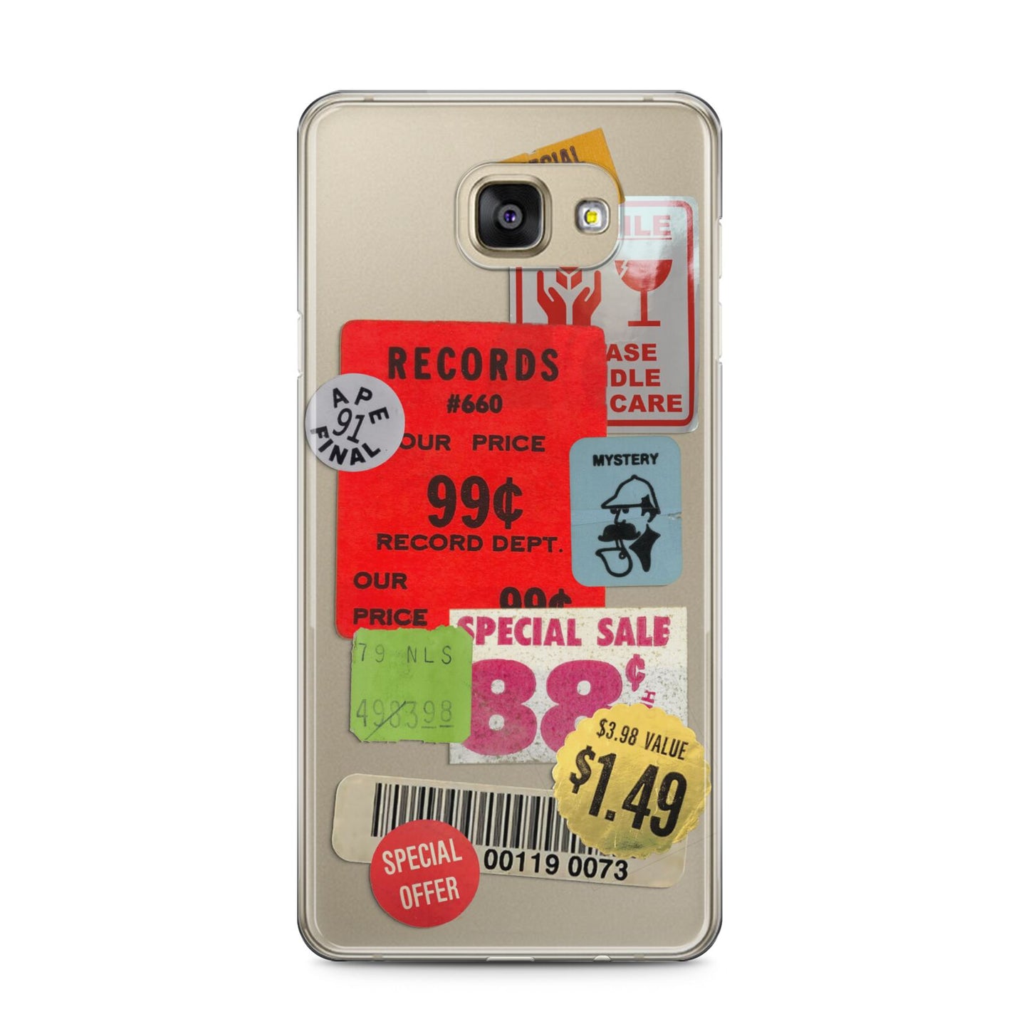 Vintage Stickers Samsung Galaxy A5 2016 Case on gold phone