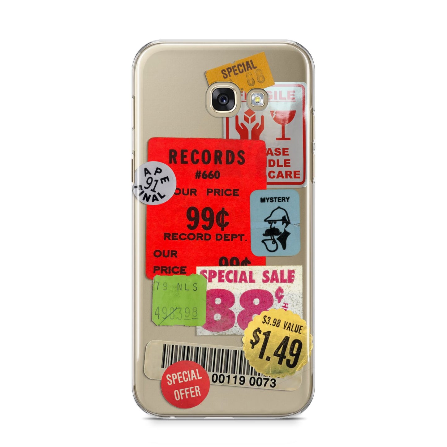 Vintage Stickers Samsung Galaxy A5 2017 Case on gold phone