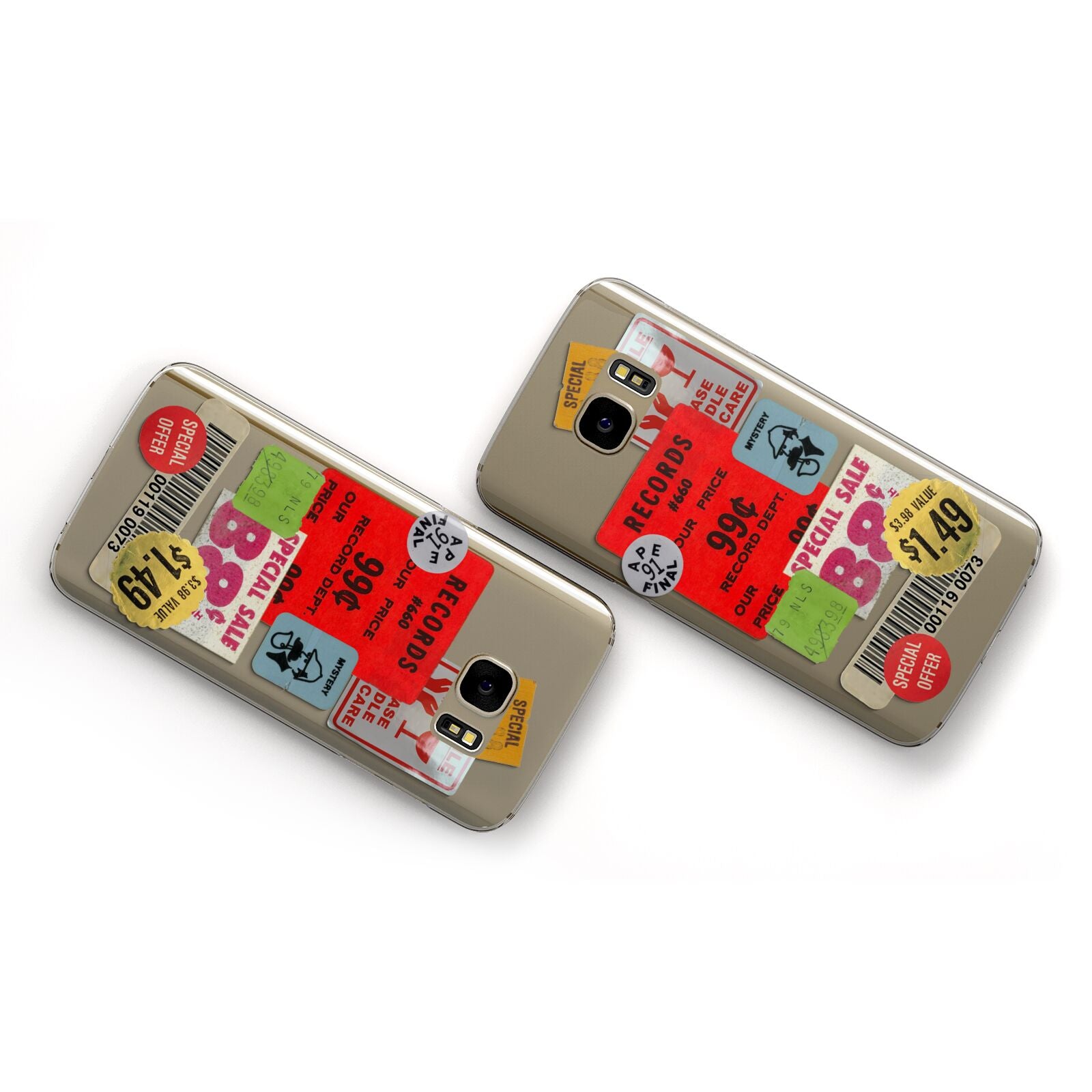 Vintage Stickers Samsung Galaxy Case Flat Overview