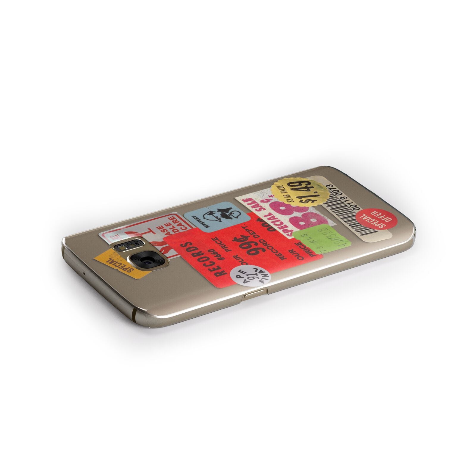 Vintage Stickers Samsung Galaxy Case Side Close Up