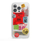 Vintage Stickers iPhone 13 Pro Clear Bumper Case