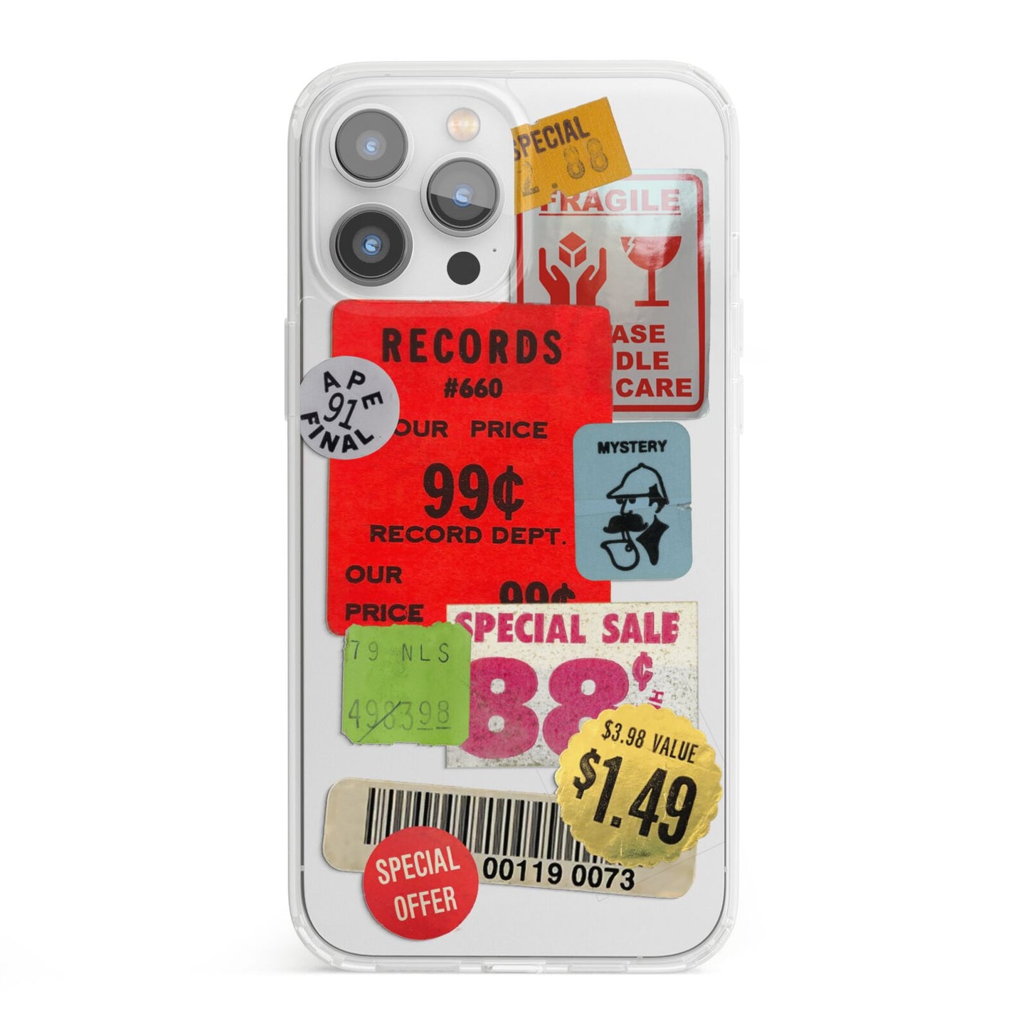 Vintage Stickers iPhone 13 Pro Max Clear Bumper Case