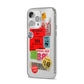 Vintage Stickers iPhone 14 Pro Max Clear Tough Case Silver Angled Image