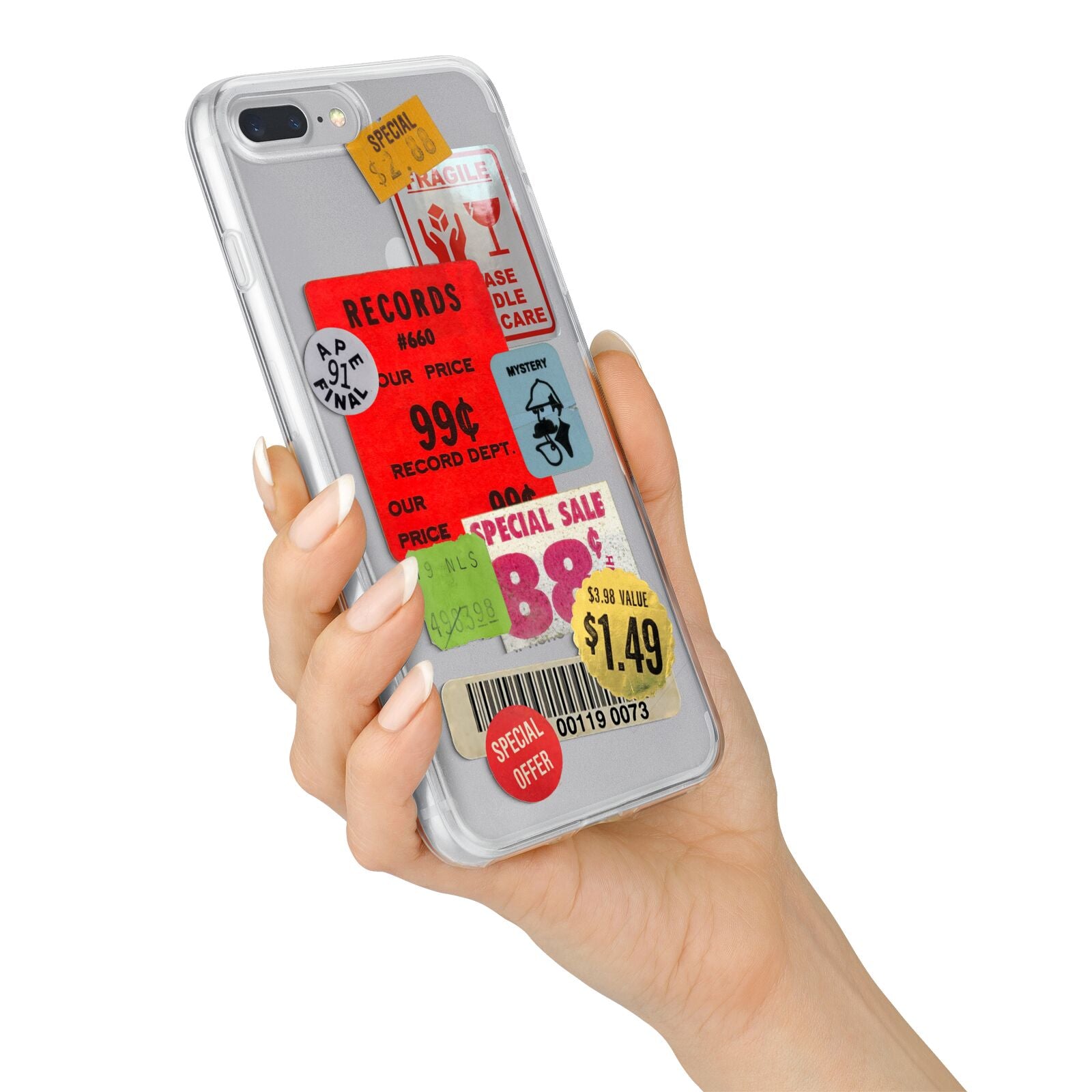 Vintage Stickers iPhone 7 Plus Bumper Case on Silver iPhone Alternative Image